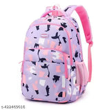 Purple printed fabric net backpack, perfect for school, college, office, coaching, tution for girls & women