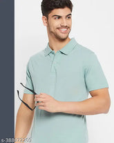 Soft cotton blend Uniberry men's half sleeve solid polo t-shirt - unmatched comfort, denim jeans pairing for a classic look