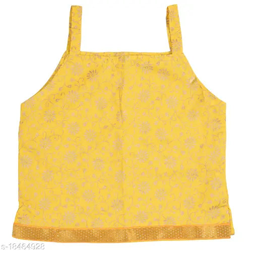 Cotton DIAMO printed Lehenga and choli for baby girls, ethnic motif Indian skirt top with sleeveless style