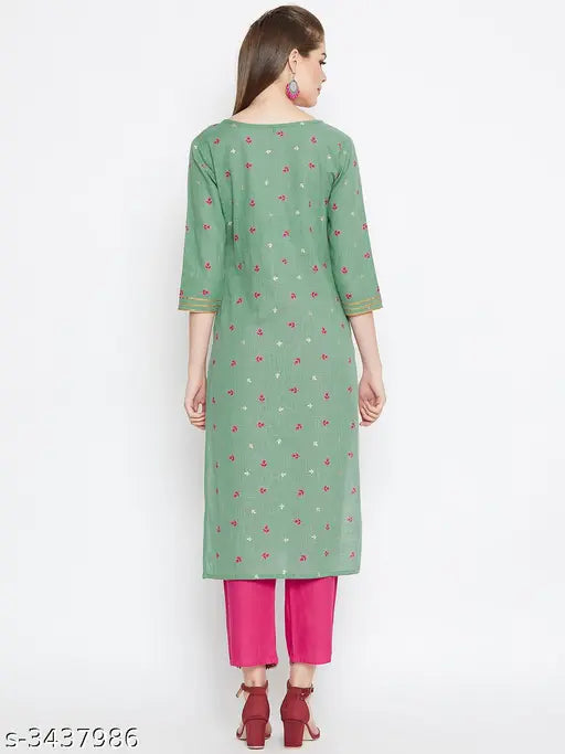 Indian printed cotton kurta set with palazzos, three-quarter sleeves, single quantity in sizes XL, XXL, XXXL