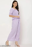 Purple crepe jumpsuit by RITIKA ENTERPRISES, suitable for parties, office, travel, comfortable fit. Made in India