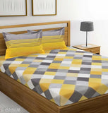 Jaipuri cotton bedsheet combo pack, 2 double bed sheets with 4 pillow covers, 160 thread count, queen size, made in India