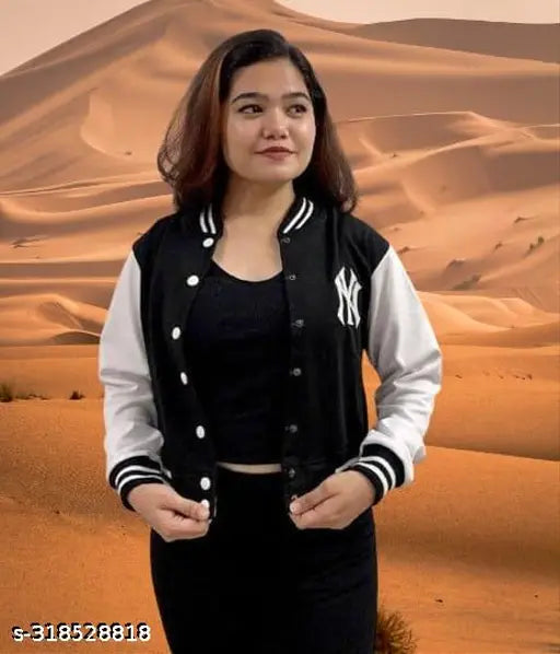 Black sleeveless fleece bomber jacket by NY Women, solid pattern, available in sizes S-XL