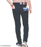 Stylish men's black denim slim fit jeans - affordable and trendy