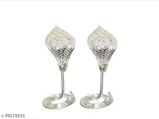 Silver-finished Nag Nagin Joda Snake Pair for Kal - God Idol multipack 1, used in kalsarp & sarp dosh treatment, vaastu & cures