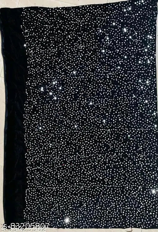 Rainbow striped sequined Georgette saree with separate cotton blend blouse, free size, India origin