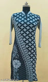 Woolen gray-black printed kurti with three-quarter sleeves, perfect fit for S, M, L, XL Indian clothing