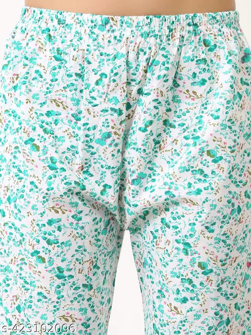 Cotton printed maxi track pants for women & girls, soft cotton nightwear in vibrant design