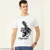 Mahakal 1 printed t-shirt, short sleeves polycotton, quality Indian apparel (S: 36in/26in, M: 38in/27in, L: 40in/28in, XL: 42in/29in)