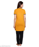 Lightweight & breathable cotton-blend round neck nightsuits for women & girls, perfect for summer - Indian made