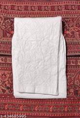 Chikankari stretchable cotton-lycra pant, embroidered net, elasticated waist, 2 pockets, modern design for women's fashion. Hand or machine wash, fully elasticated waist, pairs well with kurtis. Made in India