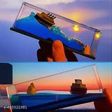 Unsinkable Cruise Ship toy with liquid wave, blue car dashboard decoration, India origin