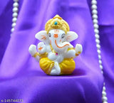 Orange, white, red polyresin Ganesha figurine, decorative showpiece for home, India origin