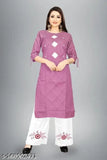 Cotton Kurta and Rayon Palazzos Set, classic Indian outfit in deep indigo blue, hand-dyed fabric for any season