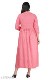 Peach rayon flared kurta set, traditional embroidered women's wear with three-quarter sleeves. Indian ethnic party dress for special occasions