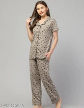Comfortable cotton nightsuit for women, printed design, ideal for summer nights or lounging at home. Made in India