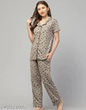 Comfortable cotton nightsuit for women, printed design, ideal for summer nights or lounging at home. Made in India