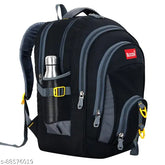 Black polyester classic kids backpacks, ideal for school essentials