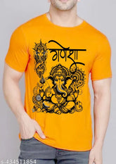 Ganesh Chaturthi polyester t-shirt, MUKH GANESH print for men & boys, Indian festive wear