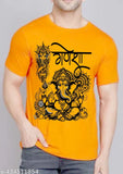Mukh Ganesh printed t-shirt for men and boys, polyester, short sleeves, Ganesh Chaturthi celebration design