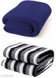 Polyester Comfytouch single solid blanket pack of 2, soft and cozy free size (90x60in), Indian-made