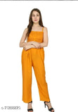 Trendy women's rayon sleeveless jumpsuit, solid pattern, India-made fashion for women