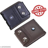 Synthetic leather formal & casual wallet combo for men. Sleek, stylish, portable wallet from Loopa, made in India