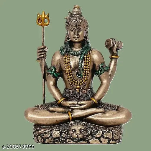 Multicolor resin Shiv Murti statue for home worship, 7cm x 3.5cm x 8cm