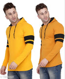 Tfurnish cotton blend hooded full-sleeve t-shirt, printed net design, long sleeves, India-made apparel