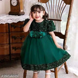 Short sleeve solid net Baby Girls Frock, 9-12 months, made in India