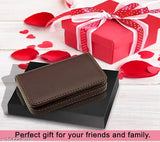 Shiny silver faux leather wallet (9.5x6.5x1.3 cm), RFID-blocking credit card holder with 6 slots and coin pocket, for men & women