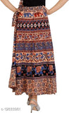 Printed cotton ethnic skirt by Jivika, size 36-44, featuring net pattern for women's fashion