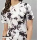 Black cotton blend womens nightsuit with cloud pattern, short-sleeved top and pyjama bottoms. Available in sizes S, M, L, XL, XXL. Indian-made stylish ladies loungewear