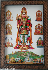 Synthetic resin, Indian-made wall hanging photo frame of Lord Muruga's six hills houses (Arupadai Murugan Veedu) for gift, 9*12 inches size