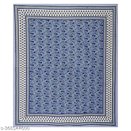 Cotton Jaipuri King Size Double Bedsheet (90x108), ethnic motifs, 2 pillow covers, summer-friendly