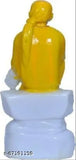 Yellow marble Sai Baba statue decorative showpiece for home, office, or temple decoration