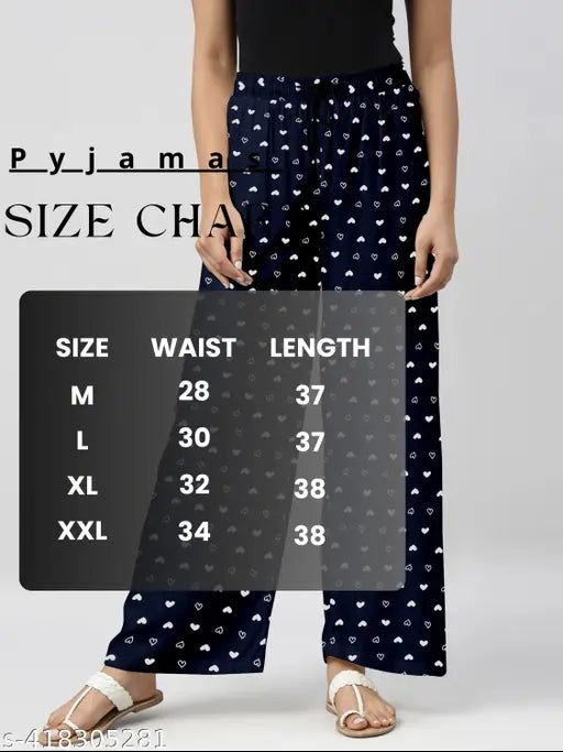 NavyBlueMaroon printed pure cotton pyjamas combo pack for women on bed