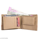 Solid PU men's wallet, 2 compartments, free size (12cm x 8cm), ideal for gifting, luxury packaging