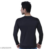 Black nylon long-sleeve solid men's T-shirt, ideal for summer wardrobe essentials, made in India