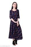 Rayon printed Meesorra long kurti, three-quarter sleeves, vibrant Indian fashion in M, L, XXXL sizes