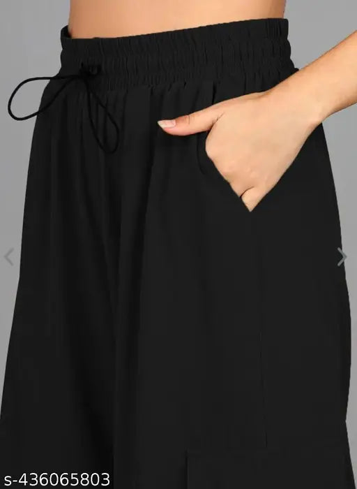 Polyester solid mid-rise baggy joggers for women, stylish fit in India