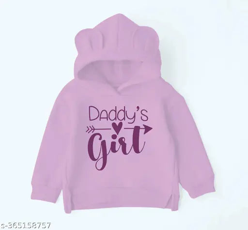 Trandy printed long sleeve 100%fleece hoodie for winter, cotton fabric, best choice for girls aged 1-11 years