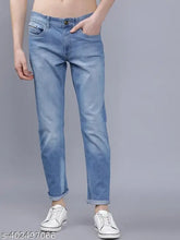 Dark blue cotton men's slim jeans by The Indian Garage Co. - ideal for modern fashion