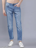 Dark blue cotton men's slim jeans by The Indian Garage Co. - ideal for modern fashion