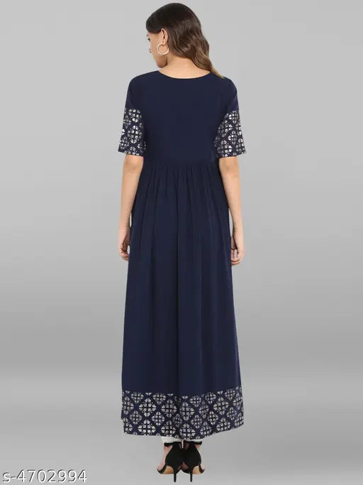 Short sleeve printed crepe Kurti for women, faishionable Indian ethnic wear