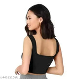 Cotton sleeveless crop top, trendy tank style, cool girl fashion, 2N available, Indian origin