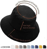 Black cotton bucket hat, textured pattern on fancy women's cap, made in India