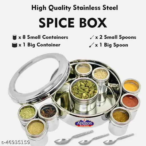 Stainless steel airtight containers, unique jars for various storage needs, 8.5 cm height x 8.5 cm length x 22.5 cm breadth, made in India