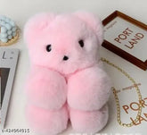 Faux leather bear sling bag, soft fur design, one spacious pocket, premium quality material, India origin