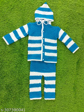 Woolen winter sweater pajama for kids in self-design net pattern, long sleeves, 0-3 months